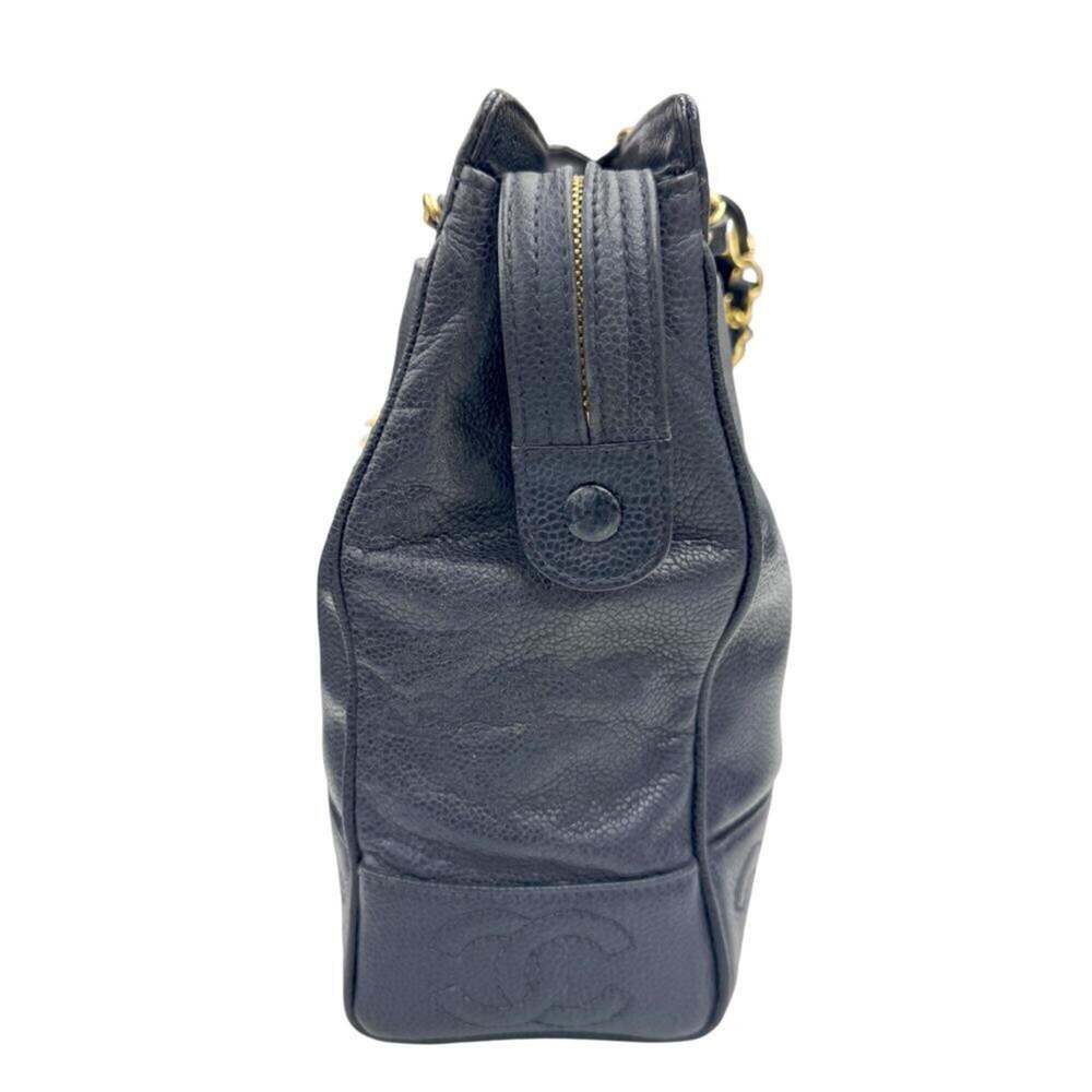 CHANEL Blue Caviar Leather Logo Tote Bag - Picture 4 of 11